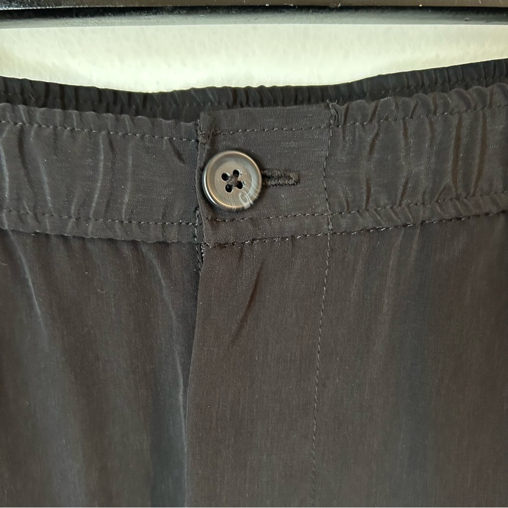 J. Crew Black Drapey Patio Pant Wide Leg Cropped Culotte Silky Feel - Size 4 - Picture 6 of 14